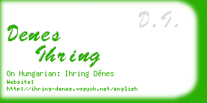 denes ihring business card