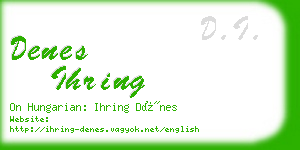 denes ihring business card